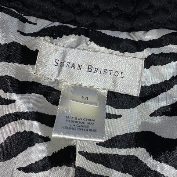 Susan Bristol black quilted jacket medium - Picture 2 of 5